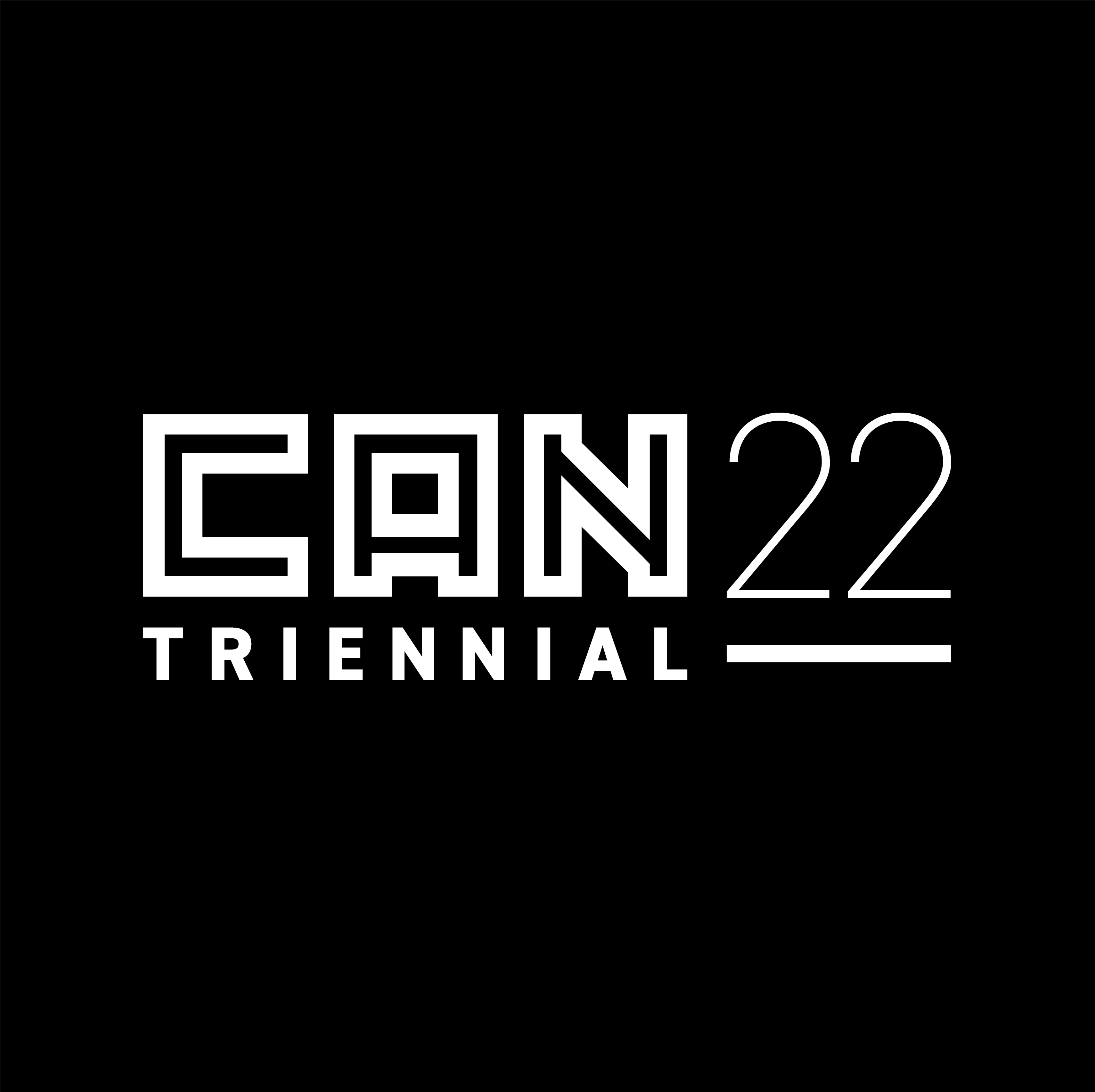 CAN Triennial 22 White on Blk Logo
